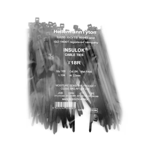 T18R Insulok Cable Ties, HellermannTyton, 100x2.5mm